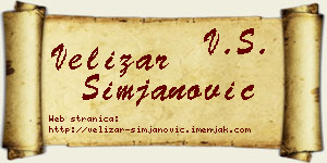 Velizar Simjanović vizit kartica